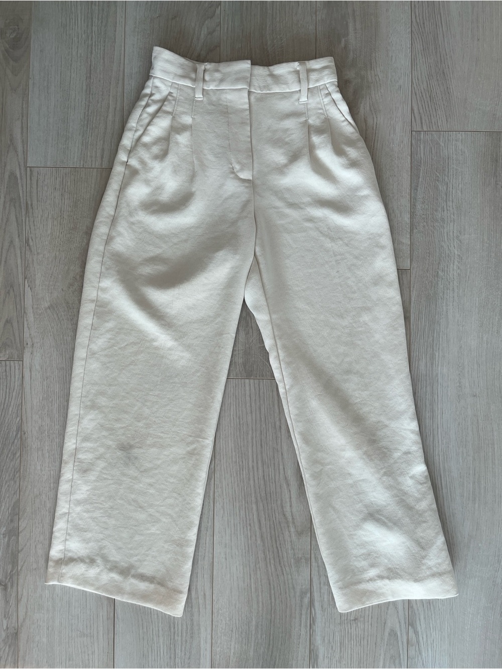 Wilfred Ivory Cropped Straight-Leg Tailored Pants